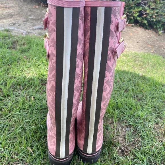 Y2K Juicy Couture PINK SCOTTIE DOG WELLIES TALL SAMMY RAIN BOOTS 9 WELLINGTON - Picture 7 of 14